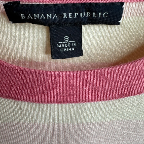 Banana Republic Pink Stripped Sweater Size Small - Picture 3 of 5